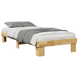 Bed Frame without Mattress 90x190 cm Solid Wood Oak - 45-Degree Angle