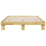 Bed Frame without Mattress 135x190 cm Solid Wood Oak - Rear View