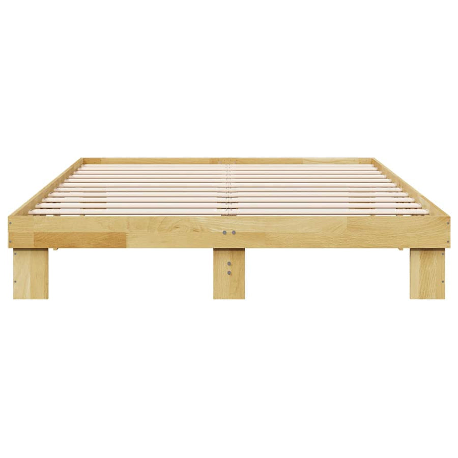 Bed Frame without Mattress 135x190 cm Solid Wood Oak