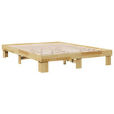Bed Frame without Mattress 135x190 cm Solid Wood Oak - Low Angle