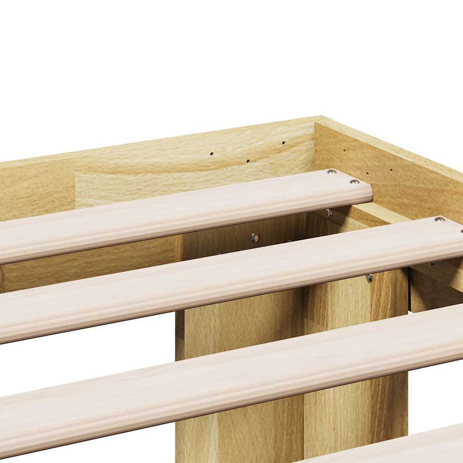 Bed Frame without Mattress 135x190 cm Solid Wood Oak