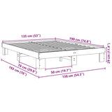 Bed Frame without Mattress 135x190 cm Solid Wood Oak