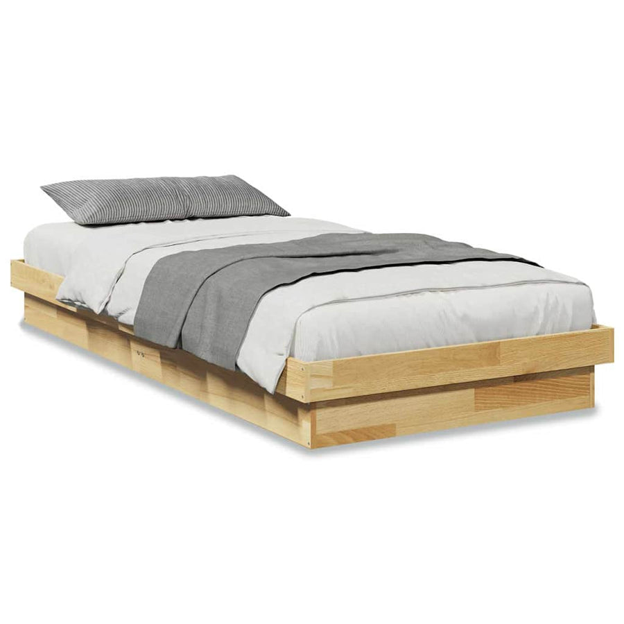 Bed Frame Without Mattress 90x190 cm Solid Oak Wood