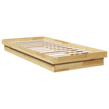 Bed Frame Without Mattress 90x190 cm Solid Oak Wood - Close-Up Angle