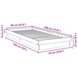 Bed Frame Without Mattress 90x190 cm Solid Oak Wood - Extra Image