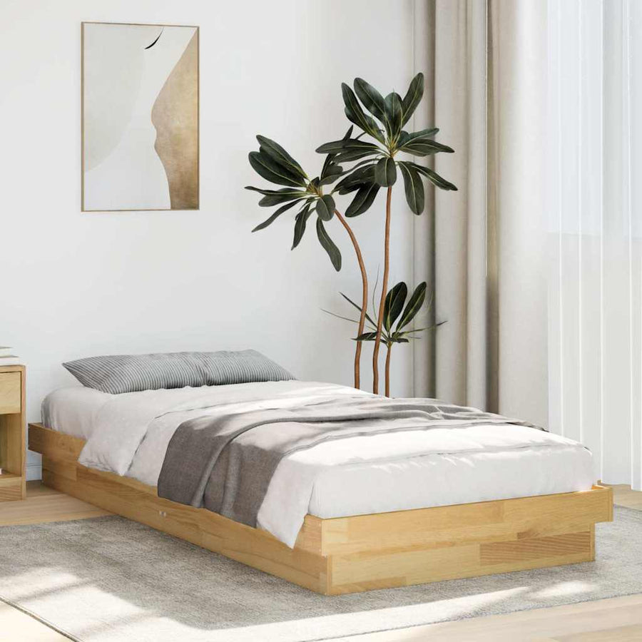 Bed Frame Without Mattress 90x190 cm Solid Oak Wood