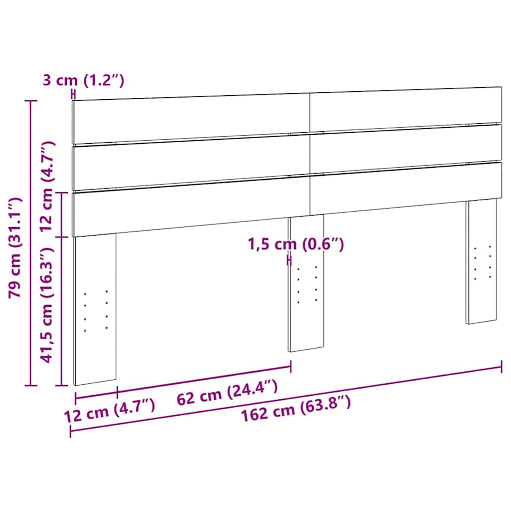 Headboard 160 cm Solid Wood Oak