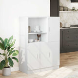 2 Piece Kitchen Cabinet Set White Engineered Wood - Side View
