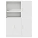 2 Piece Kitchen Cabinet Set White Engineered Wood