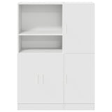 2 Piece Kitchen Cabinet Set White Engineered Wood - Top-Down View