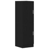 2 Piece Kitchen Cabinet Set Black Engineered Wood - Rear View