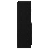 2 Piece Kitchen Cabinet Set Black Engineered Wood - Low Angle