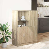 2 Piece Kitchen Cabinet Set Sonoma Oak Engineered Wood - Side View