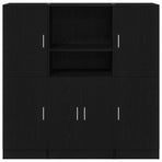 3 Piece Kitchen Cabinet Set Black Engineered Wood
