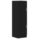 3 Piece Kitchen Cabinet Set Black Engineered Wood - Rear View