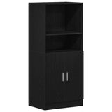 3 Piece Kitchen Cabinet Set Black Engineered Wood - Close-Up Angle