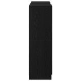 3 Piece Kitchen Cabinet Set Black Engineered Wood - Low Angle