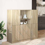 3 Piece Kitchen Cabinet Set Sonoma Oak Engineered Wood