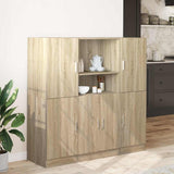 3 Piece Kitchen Cabinet Set Sonoma Oak Engineered Wood - Side View
