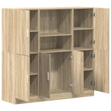 3 Piece Kitchen Cabinet Set Sonoma Oak Engineered Wood - Top-Down View