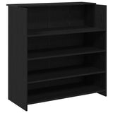 Reception Desk Black Oak 100x50x103.5 cm Engineered Wood - Front View