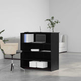 Reception Desk Black Oak 100x50x103.5 cm Engineered Wood - Side View