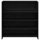 Reception Desk Black Oak 100x50x103.5 cm Engineered Wood - 45-Degree Angle