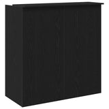 Reception Desk Black Oak 100x50x103.5 cm Engineered Wood - Close-Up Angle