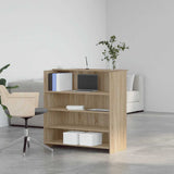 Reception Desk Sonoma Oak 100x50x103.5 cm Engineered Wood - Side View
