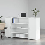 Reception Desk White 180x50x103.5 cm Engineered Wood - Side View