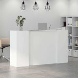 Reception Desk White 180x50x103.5 cm Engineered Wood - Top-Down View