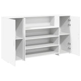Reception Desk White 180x50x103.5 cm Engineered Wood - Rear View