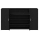 Reception Desk Black Oak 180x50x103.5 cm Engineered Wood - 45-Degree Angle