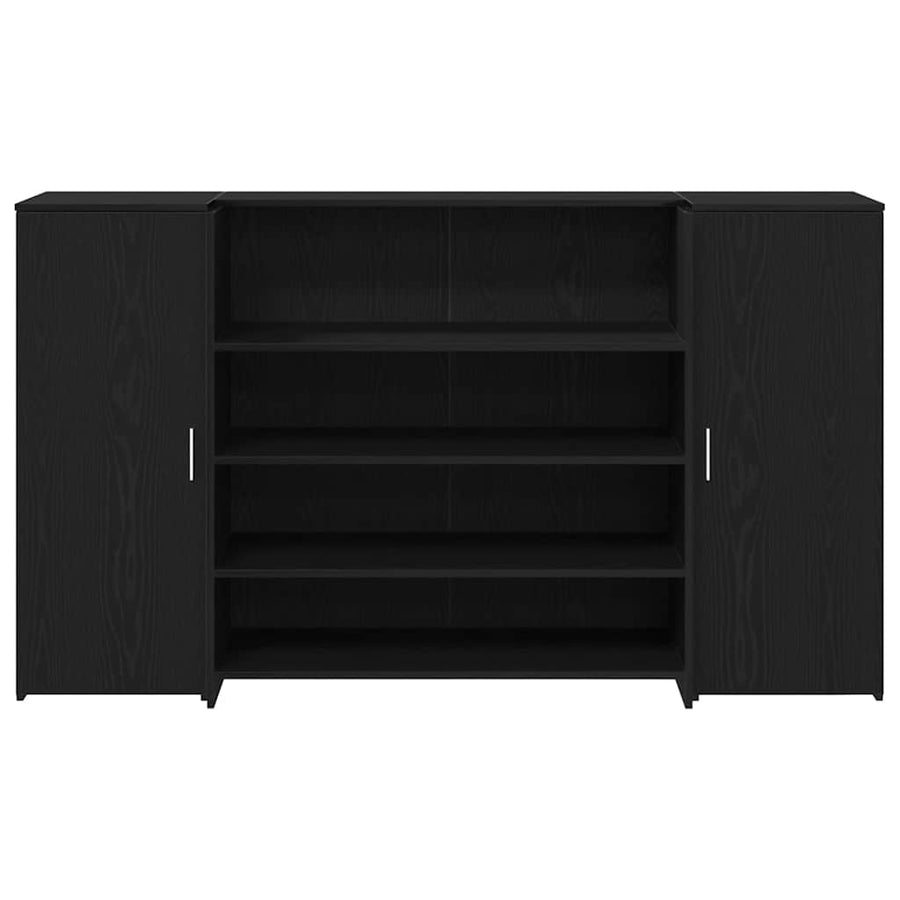 Reception Desk Black Oak 180x50x103.5 cm Engineered Wood