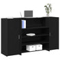 Reception Desk Black Oak 180x50x103.5 cm Engineered Wood