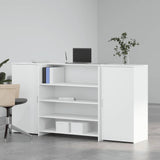 Reception Desk White 200x50x103.5 cm Engineered Wood - Side View