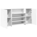 Reception Desk White 200x50x103.5 cm Engineered Wood - Rear View