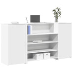 Reception Desk White 200x50x103.5 cm Engineered Wood