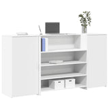 Reception Desk White 200x50x103.5 cm Engineered Wood