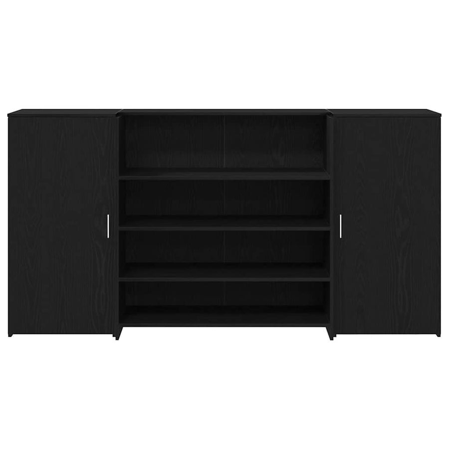 Reception Desk Black Oak 200x50x103.5 cm Engineered Wood