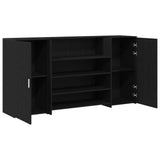 Reception Desk Black Oak 200x50x103.5 cm Engineered Wood - Rear View