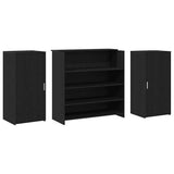 Reception Desk Black Oak 200x50x103.5 cm Engineered Wood - Close-Up Angle