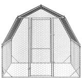 Chicken Run with Roof 2.5x2x2.25 m Galvanised Steel - Side View