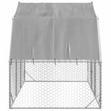 Chicken Run with Roof 2.5x2x2.25 m Galvanised Steel - Top-Down View