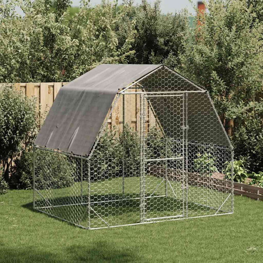 Chicken Run with Roof 2.5x2x2.25 m Galvanised Steel