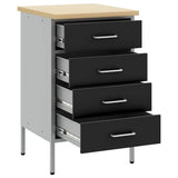 Work Bench with Drawer Black and Grey 50 x 55 x 85 cm - Top-Down View