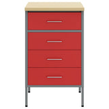 Work Bench with Drawer Red and Grey 50 x 55 x 85 cm - 45-Degree Angle