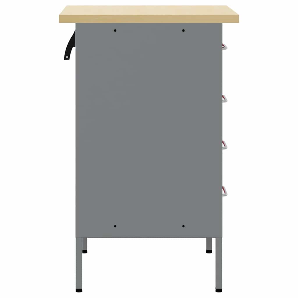 Work Bench with Drawer Red and Grey 50 x 55 x 85 cm