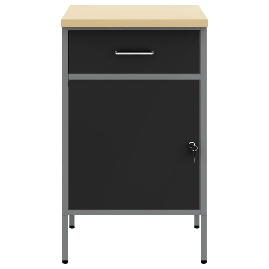 Work Bench with Drawer with Lock Black and Grey 50 x 55 x 85 cm
