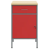 Work Bench with Drawer with Lock Red and Grey 50 x 55 x 85 cm